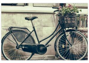Tablou - Bicicleta de epocă cu flori (90x60 cm)