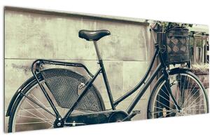 Tablou - Bicicleta de epocă cu flori (120x50 cm)