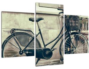 Tablou - Bicicleta de epocă cu flori (90x60 cm)
