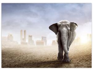 Tablou - Elefanți în oraș (70x50 cm)