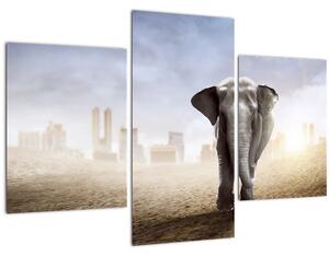 Tablou - Elefanți în oraș (90x60 cm)