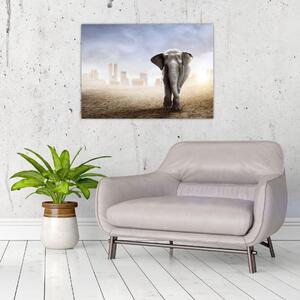 Tablou - Elefanți în oraș (70x50 cm)
