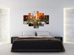 Tablou - Cascade în pădurea portocalie (150x105 cm)