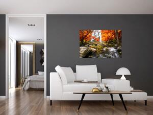 Tablou - Cascade în pădurea portocalie (90x60 cm)
