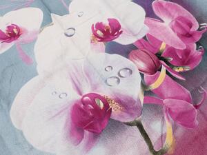 Cearsaf de pat si husa de perna Culoare gri-violet, ORHIDEE FLOWERS