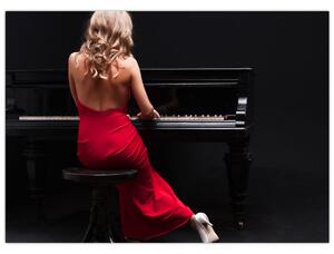 Tablou - Femeia cântând la pian (70x50 cm)