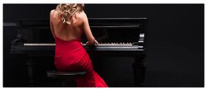 Tablou - Femeia cântând la pian (120x50 cm)