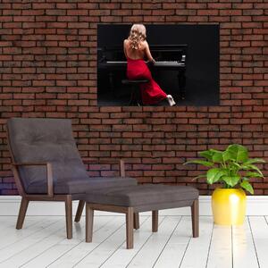 Tablou - Femeia cântând la pian (90x60 cm)