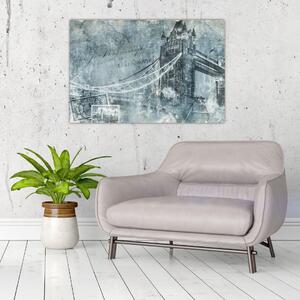 Tablou - Tower Bridge în tonuri reci (90x60 cm)