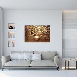 Tablou - Femeia în încăperea de aur (90x60 cm)