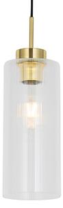 Suspensie Art Deco aurie cu sticla - Laura