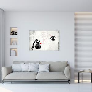Tablou - Desen de telefon în stilul lui Banksy (90x60 cm)