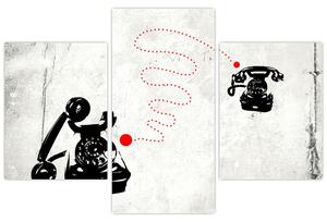 Tablou - Desen de telefon în stilul lui Banksy (90x60 cm)