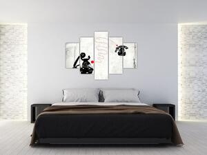 Tablou - Desen de telefon în stilul lui Banksy (150x105 cm)