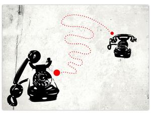 Tablou - Desen de telefon în stilul lui Banksy (70x50 cm)