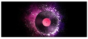 Tablou - Disc de vinil roz-violet (120x50 cm)