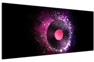 Tablou - Disc de vinil roz-violet (120x50 cm)