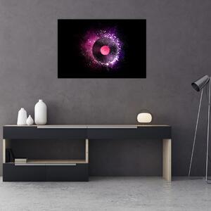 Tablou - Disc de vinil roz-violet (90x60 cm)