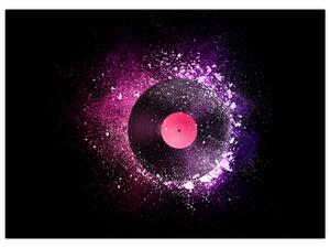 Tablou - Disc de vinil roz-violet (70x50 cm)