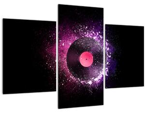 Tablou - Disc de vinil roz-violet (90x60 cm)