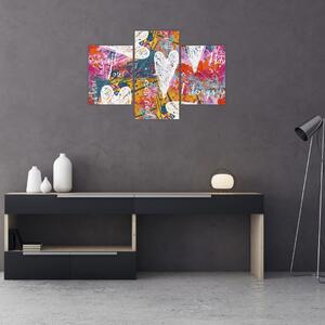 Tablou - Inima pe un fundal abstract (90x60 cm)