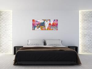 Tablou - Inima pe un fundal abstract (120x50 cm)