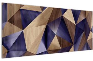 Tablou - 3D triunghiuri de lemn (120x50 cm)