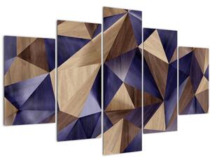 Tablou - 3D triunghiuri de lemn (150x105 cm)