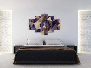 Tablou - 3D triunghiuri de lemn (150x105 cm)