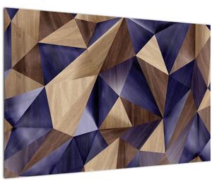 Tablou - 3D triunghiuri de lemn (90x60 cm)