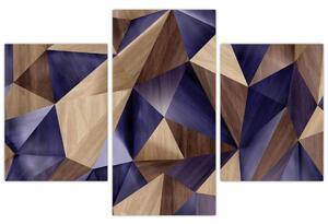 Tablou - 3D triunghiuri de lemn (90x60 cm)