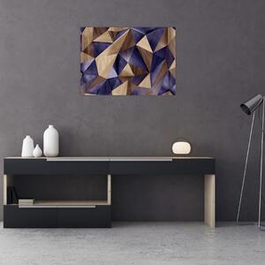 Tablou - 3D triunghiuri de lemn (70x50 cm)