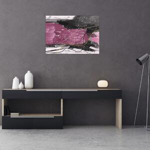 Tablou - Abstracție roz-roșu (70x50 cm)