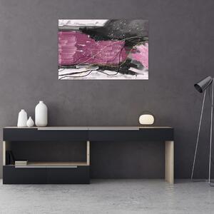 Tablou - Abstracție roz-roșu (90x60 cm)