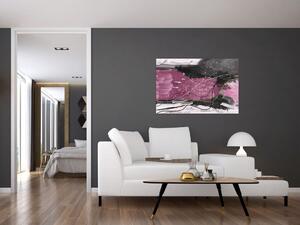 Tablou - Abstracție roz-roșu (90x60 cm)
