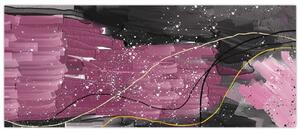 Tablou - Abstracție roz-roșu (120x50 cm)