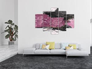 Tablou - Abstracție roz-roșu (150x105 cm)