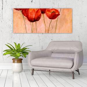 Tablou - Lalele roșii (120x50 cm)
