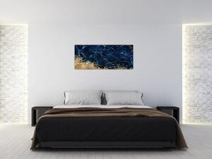 Tablou - Marmură albastru închis (120x50 cm)
