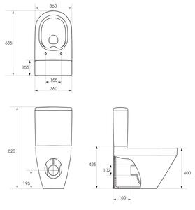 Set vas wc stativ rimless oval Cersanit Crea cu rezervor si capac soft close inclus, alb