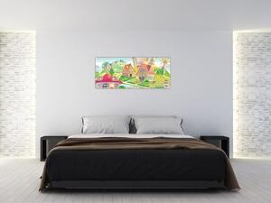 Tablou - Orășel colorat (120x50 cm)