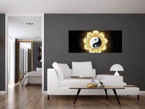 Tablou - Yin-Yan de aur (120x50 cm)