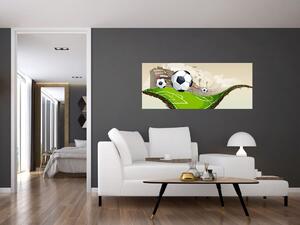 Tablou - Teren de fotbal (120x50 cm)