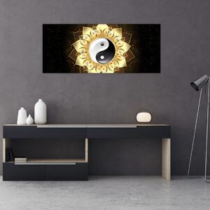 Tablou - Yin-Yan de aur (120x50 cm)