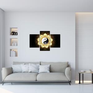 Tablou - Yin-Yan de aur (90x60 cm)