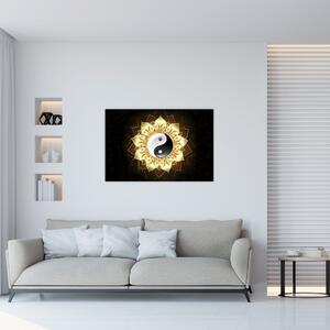Tablou - Yin-Yan de aur (90x60 cm)