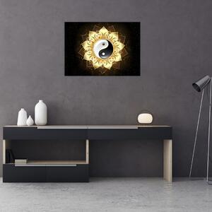Tablou - Yin-Yan de aur (70x50 cm)