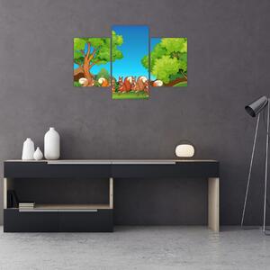 Tablou - Veverițe vesele (90x60 cm)