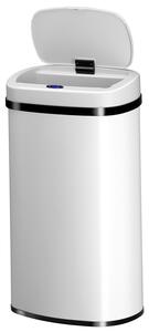 Coș de gunoi pătrat cu senzor - 60 L - alb