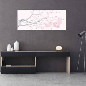Tablou - Flori roz (120x50 cm)